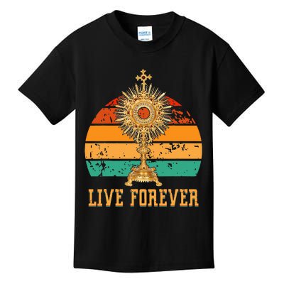 Eucharist Monstrance Catholic Church Lives That Forever Kids T-Shirt