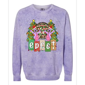 Epcot Merry Christmas Party Trip Figment Dragon Christmas Light Colorblast Crewneck Sweatshirt