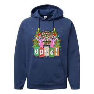 Epcot Merry Christmas Party Trip Figment Dragon Christmas Light Performance Fleece Hoodie