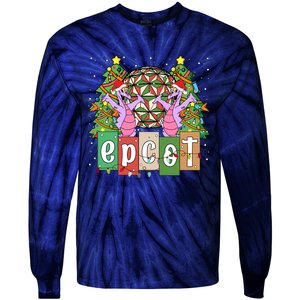 Epcot Merry Christmas Party Trip Figment Dragon Christmas Light Tie-Dye Long Sleeve Shirt