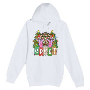 Epcot Merry Christmas Party Trip Figment Dragon Christmas Light Premium Pullover Hoodie