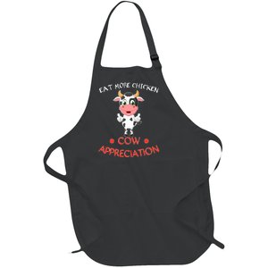 Eat More Chicken Funny Cow Appreciation Day Gift Cow Lovers Full-Length Apron With Pockets