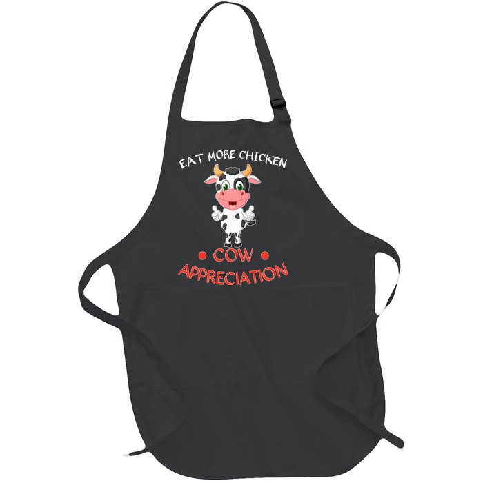 Eat More Chicken Funny Cow Appreciation Day Gift Cow Lovers Full-Length Apron With Pockets