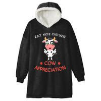 Eat More Chicken Funny Cow Appreciation Day Gift Cow Lovers Hooded Wearable Blanket