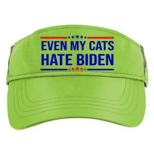 Even My Cats Hate Biden Funny Anti Biden FJB Adult Drive Performance Visor