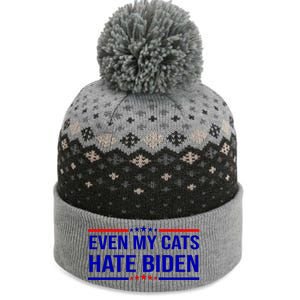 Even My Cats Hate Biden Funny Anti Biden FJB The Baniff Cuffed Pom Beanie