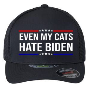 Even My Cats Hate Biden Funny Anti Biden FJB Flexfit Unipanel Trucker Cap