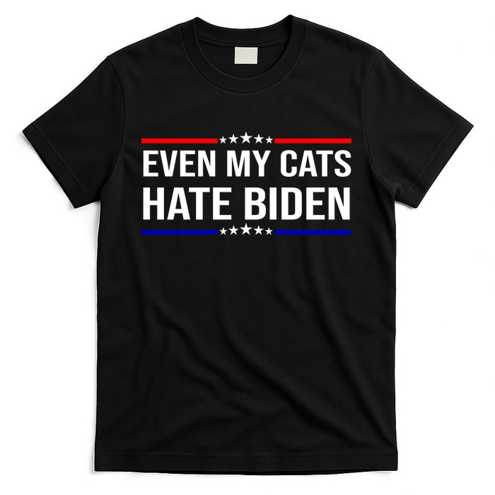Even My Cats Hate Biden Funny Anti Biden FJB T-Shirt