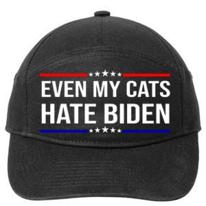 Even My Cats Hate Biden Funny Anti Biden FJB 7-Panel Snapback Hat