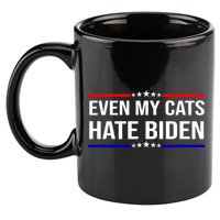 Even My Cats Hate Biden Funny Anti Biden FJB 11oz C Handle Ceramic Mug