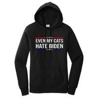 Even My Cats Hate Biden Funny Anti Biden FJB Women's Pullover Hoodie