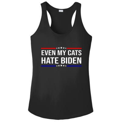 Even My Cats Hate Biden Funny Anti Biden FJB Ladies PosiCharge Competitor Racerback Tank