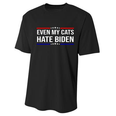 Even My Cats Hate Biden Funny Anti Biden FJB Performance Sprint T-Shirt