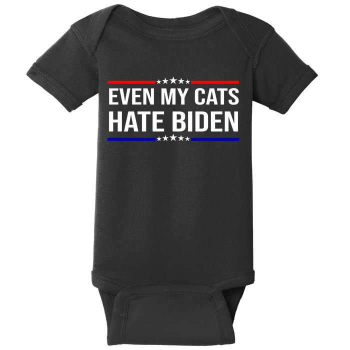 Even My Cats Hate Biden Funny Anti Biden FJB Baby Bodysuit