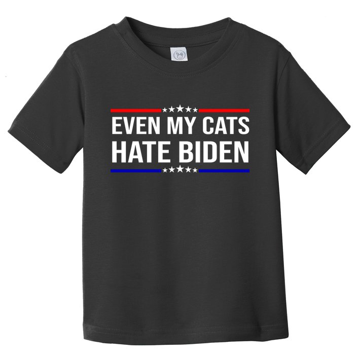Even My Cats Hate Biden Funny Anti Biden FJB Toddler T-Shirt