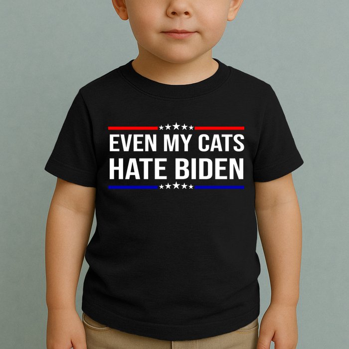 Even My Cats Hate Biden Funny Anti Biden FJB Toddler T-Shirt