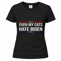 Even My Cats Hate Biden Funny Anti Biden FJB Women's T-Shirt