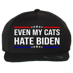 Even My Cats Hate Biden Funny Anti Biden FJB Wool Snapback Cap