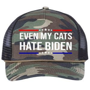 Even My Cats Hate Biden Funny Anti Biden FJB Retro Rope Trucker Hat Cap