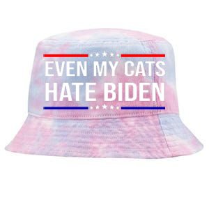 Even My Cats Hate Biden Funny Anti Biden FJB Tie-Dyed Bucket Hat