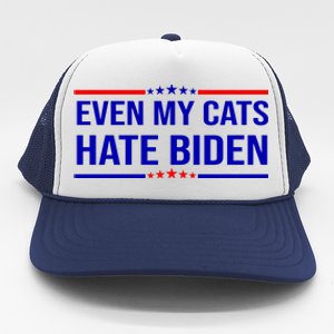 Even My Cats Hate Biden Funny Anti Biden FJB Trucker Hat