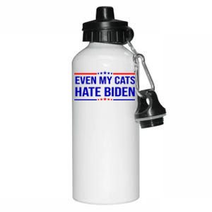 Even My Cats Hate Biden Funny Anti Biden FJB Aluminum Water Bottle