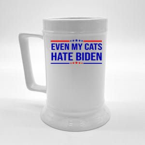 Even My Cats Hate Biden Funny Anti Biden FJB Beer Stein