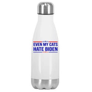 Even My Cats Hate Biden Funny Anti Biden FJB Stainless Steel Insulated Water Bottle