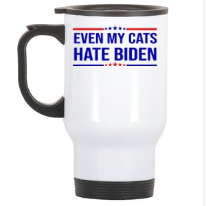 Even My Cats Hate Biden Funny Anti Biden FJB Stainless Steel Travel Mug