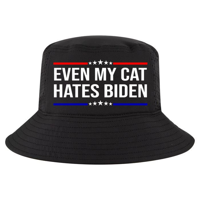 Even My Cat Hates Biden Funny Anti Biden FJB Cool Comfort Performance Bucket Hat