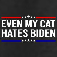 Even My Cat Hates Biden Funny Anti Biden FJB 7 Panel Mesh Trucker Snapback Hat