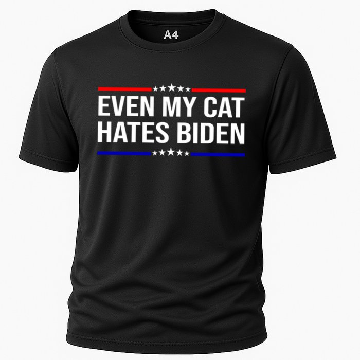 Even My Cat Hates Biden Funny Anti Biden FJB Cooling Performance Crew T-Shirt