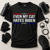 Even My Cat Hates Biden Funny Anti Biden FJB Cooling Performance Crew T-Shirt