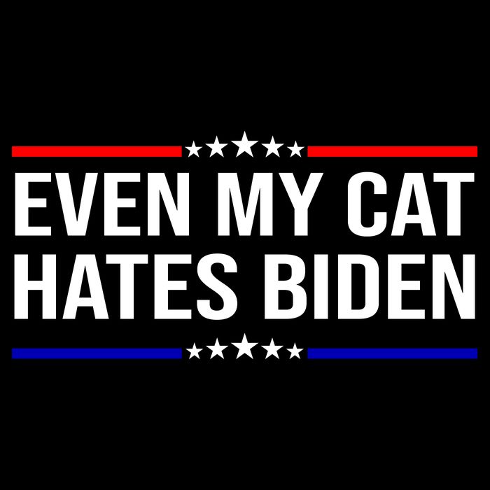 Even My Cat Hates Biden Funny Anti Biden FJB Sustainable Bucket Hat