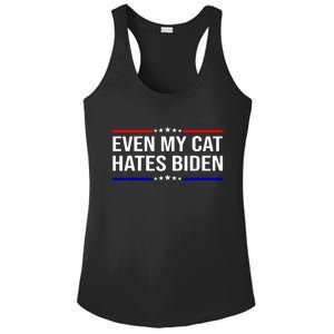 Even My Cat Hates Biden Funny Anti Biden FJB Ladies PosiCharge Competitor Racerback Tank