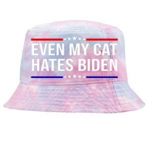 Even My Cat Hates Biden Funny Anti Biden FJB Tie-Dyed Bucket Hat