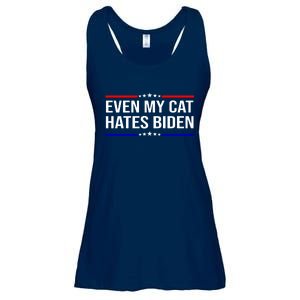 Even My Cat Hates Biden Funny Anti Biden FJB Ladies Essential Flowy Tank