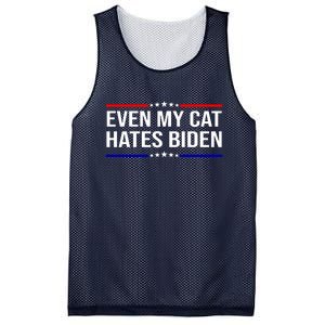 Even My Cat Hates Biden Funny Anti Biden FJB Mesh Reversible Basketball Jersey Tank