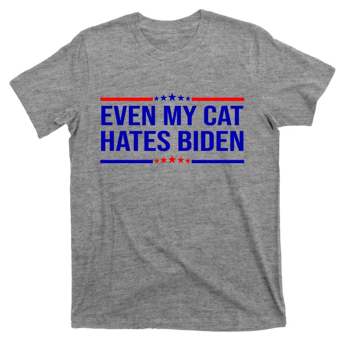 Even My Cat Hates Biden Funny Anti Biden FJB T-Shirt