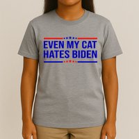 Even My Cat Hates Biden Funny Anti Biden FJB T-Shirt