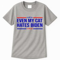 Even My Cat Hates Biden Funny Anti Biden FJB Tall T-Shirt