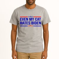 Even My Cat Hates Biden Funny Anti Biden FJB Tall T-Shirt