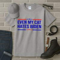 Even My Cat Hates Biden Funny Anti Biden FJB Tall T-Shirt