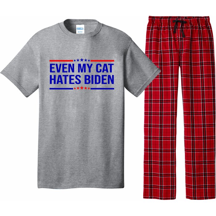 Even My Cat Hates Biden Funny Anti Biden FJB Pajama Set