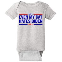 Even My Cat Hates Biden Funny Anti Biden FJB Baby Bodysuit