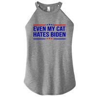 Even My Cat Hates Biden Funny Anti Biden FJB Women's Perfect Tri Rocker Tank