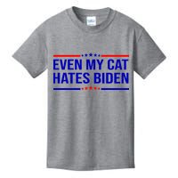 Even My Cat Hates Biden Funny Anti Biden FJB Kids T-Shirt