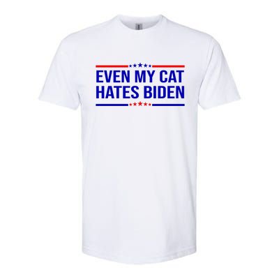 Even My Cat Hates Biden Funny Anti Biden FJB Softstyle® CVC T-Shirt