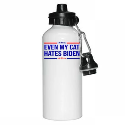 Even My Cat Hates Biden Funny Anti Biden FJB Aluminum Water Bottle 