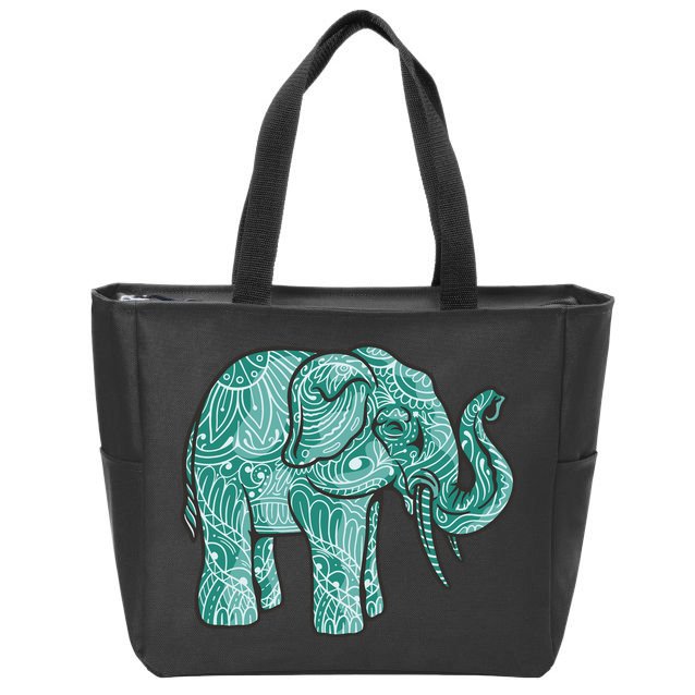Elephant Mandala Cute Gift Zip Tote Bag